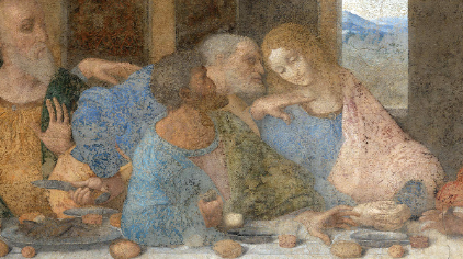 レオナルド・ダ・ヴィンチ作『最後の晩餐』原画、ヨハネの場面
