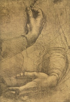 レオナルド・ダ・ヴィンチによる1474年の女性の手の素描作品