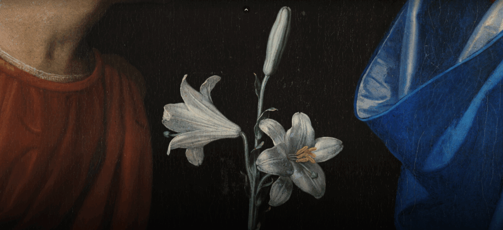 受胎告知で大天使ガブリエルが聖母マリアに贈ったユリの花