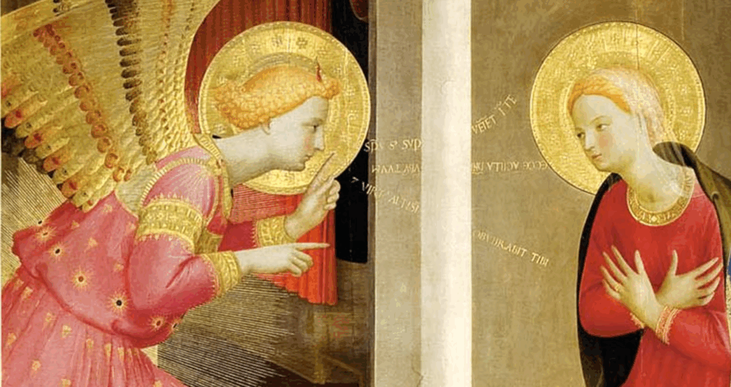 フラ・アンジェリコによる「コルトーナの受胎告知」の一部、コルトーナ市立博物館所蔵