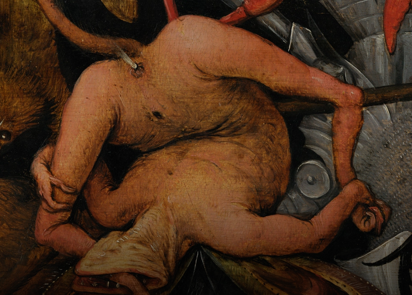 ブリューゲル『反逆天使の墜落』に描かれた、見る人を軽蔑する生き物