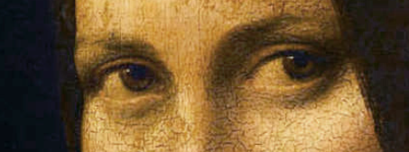 《ラ・ベル・フェロニエール》の視線の部分（部分図）